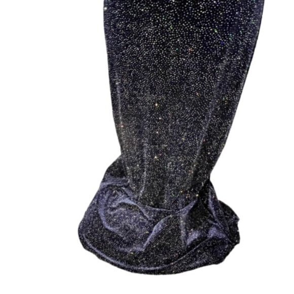 Jump Apparel by Wendye Chaitin Velvet Gown Dress Size 7/8 Blue Multi Glitter USA - Picture 2 of 12